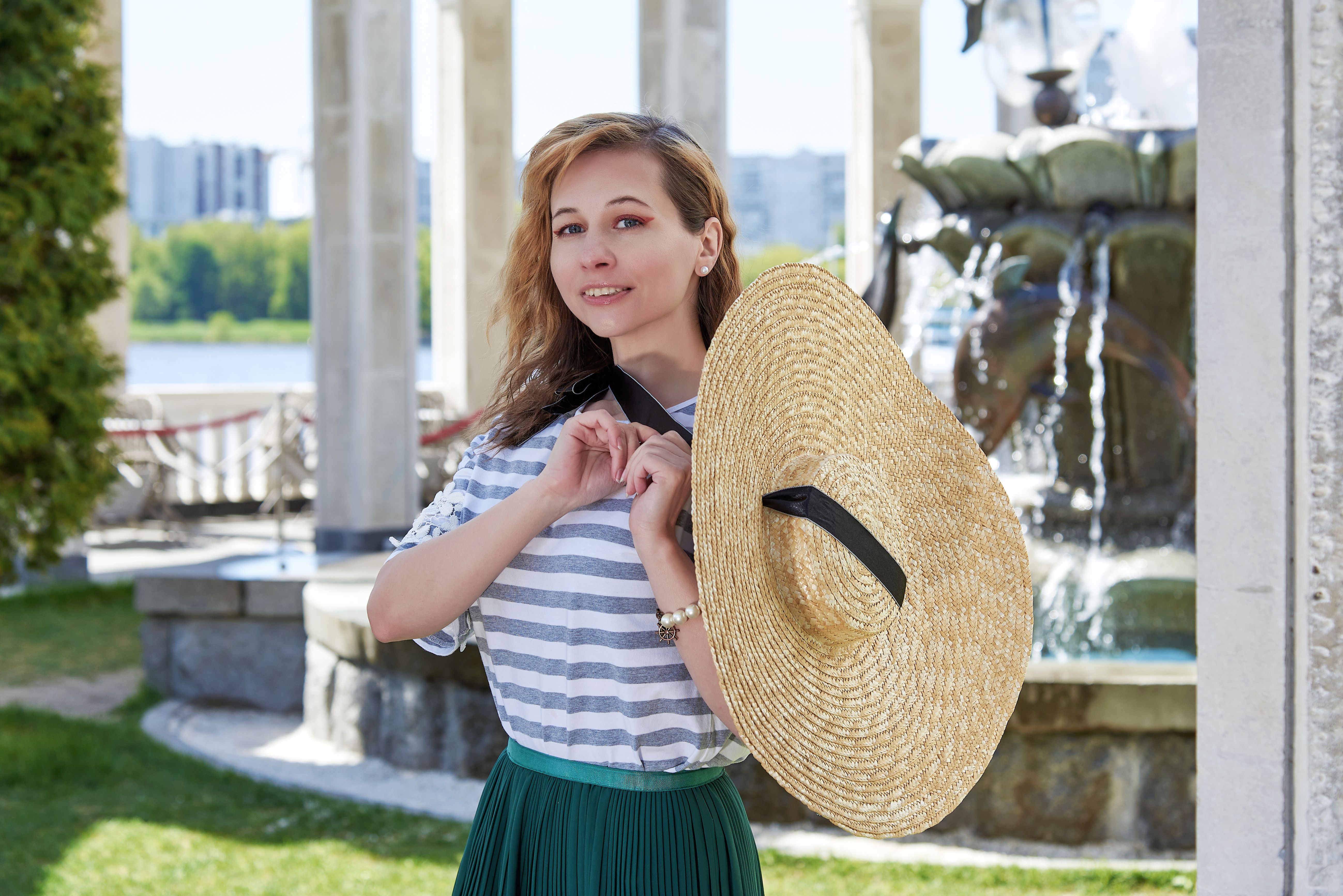 Portrait of Blonde Woman Wearing Striped Blouse · Free Stock Photo