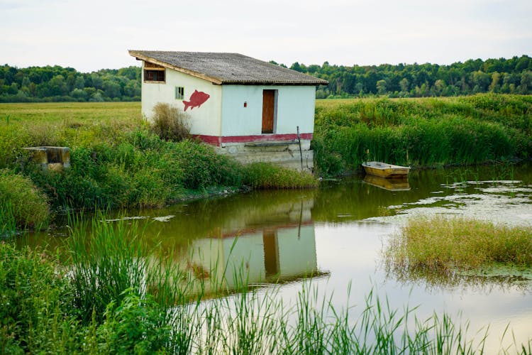 White And Brown House Beside The Lake