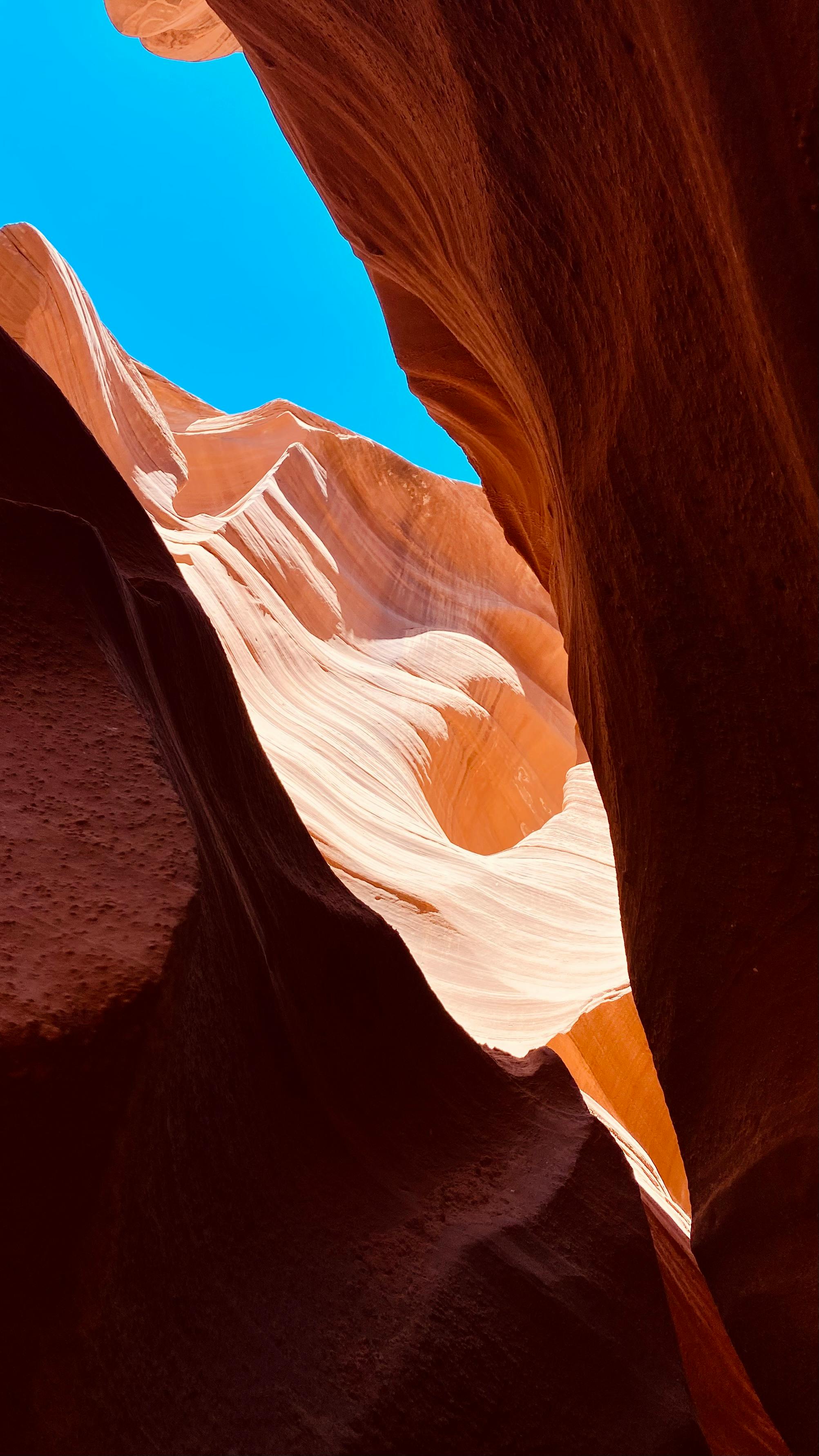 antelope canyon and blue sky page arizona