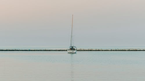 White Sailboat on Sea