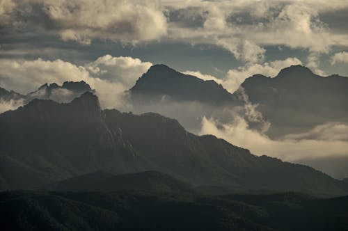cloudscape, 山岳, 空中ショットの無料の写真素材
