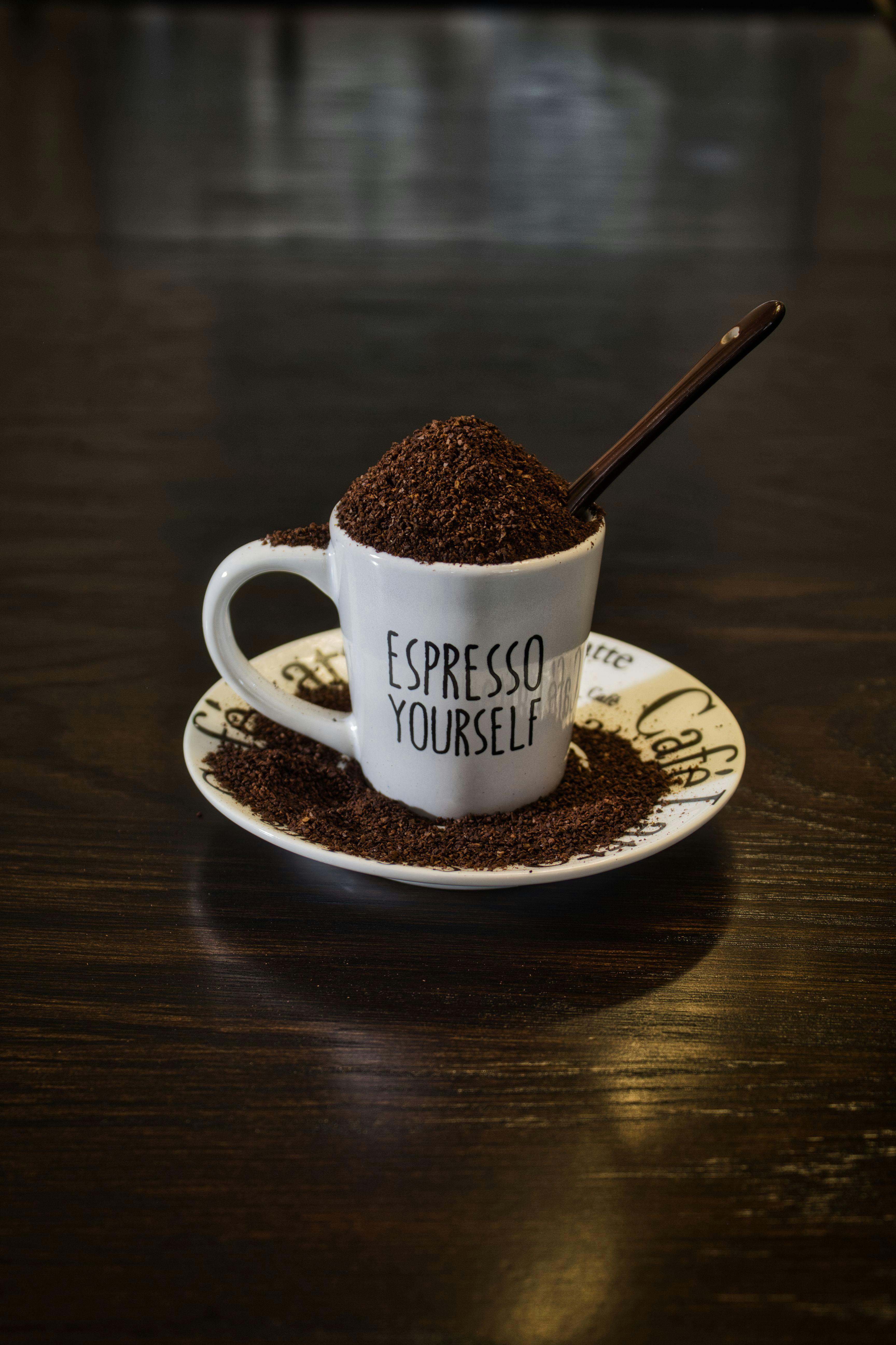 Ground Coffee in White Ceramic Mug · Free Stock Photo