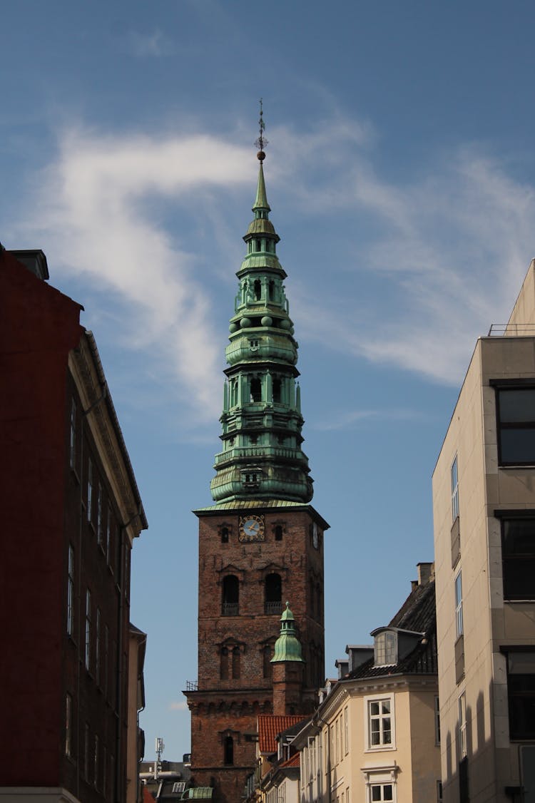 Nikolaj Kunsthal Tower Under Blue Sky 