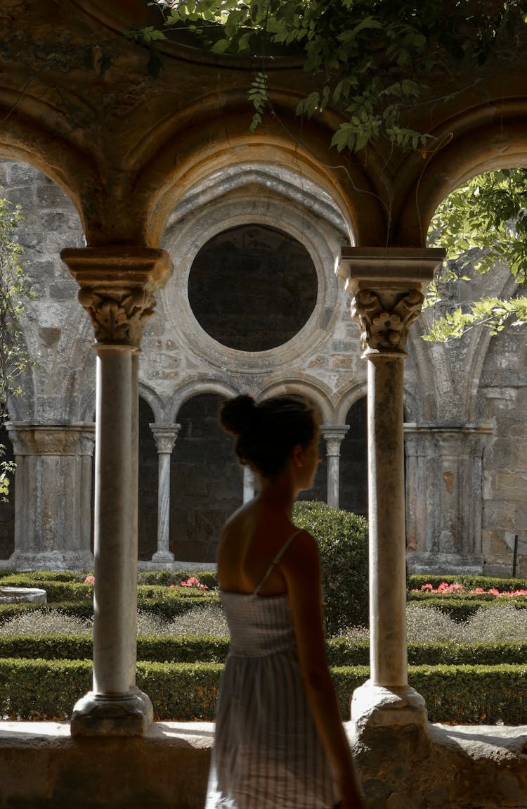 Woman Visiting Monastery