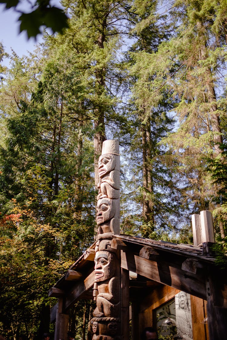 Ancient Wooden Column In Wood