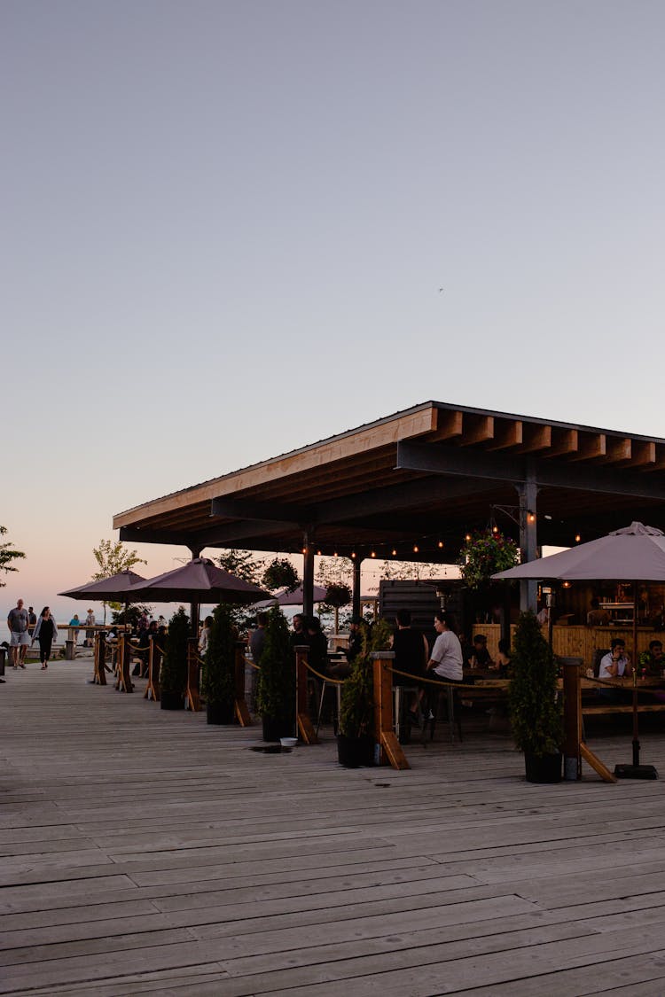 Outdoor Cafe On Beach