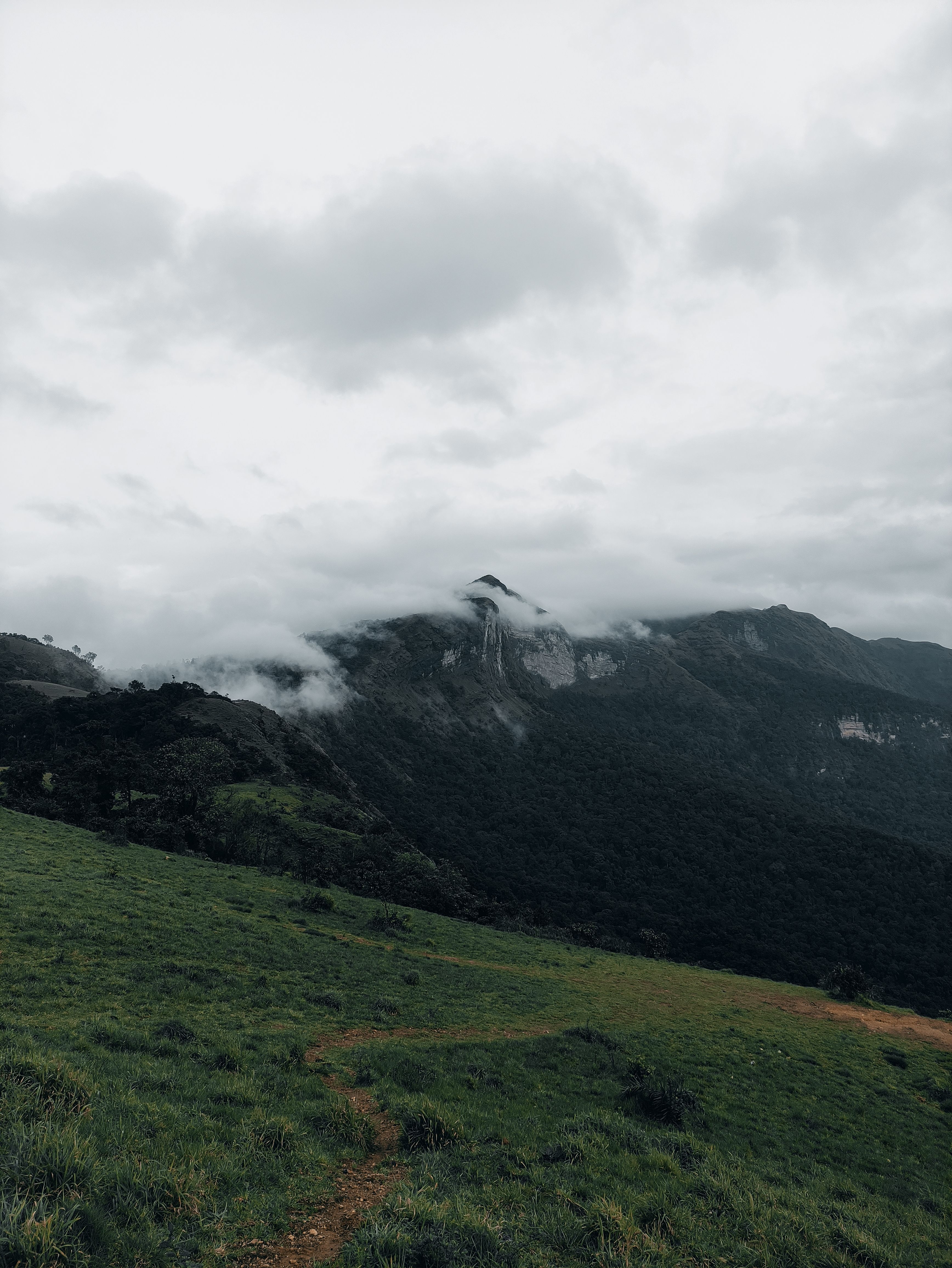 White Clouds Over Mountain Near Green Grass Field · Free Stock Photo