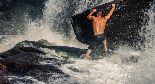 Free Man Surfing Stock Photo