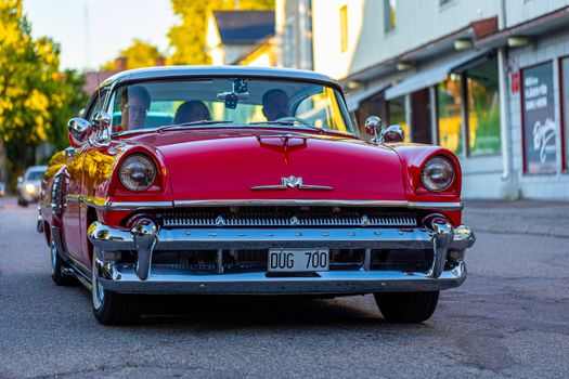 Red Vintage Car on Road