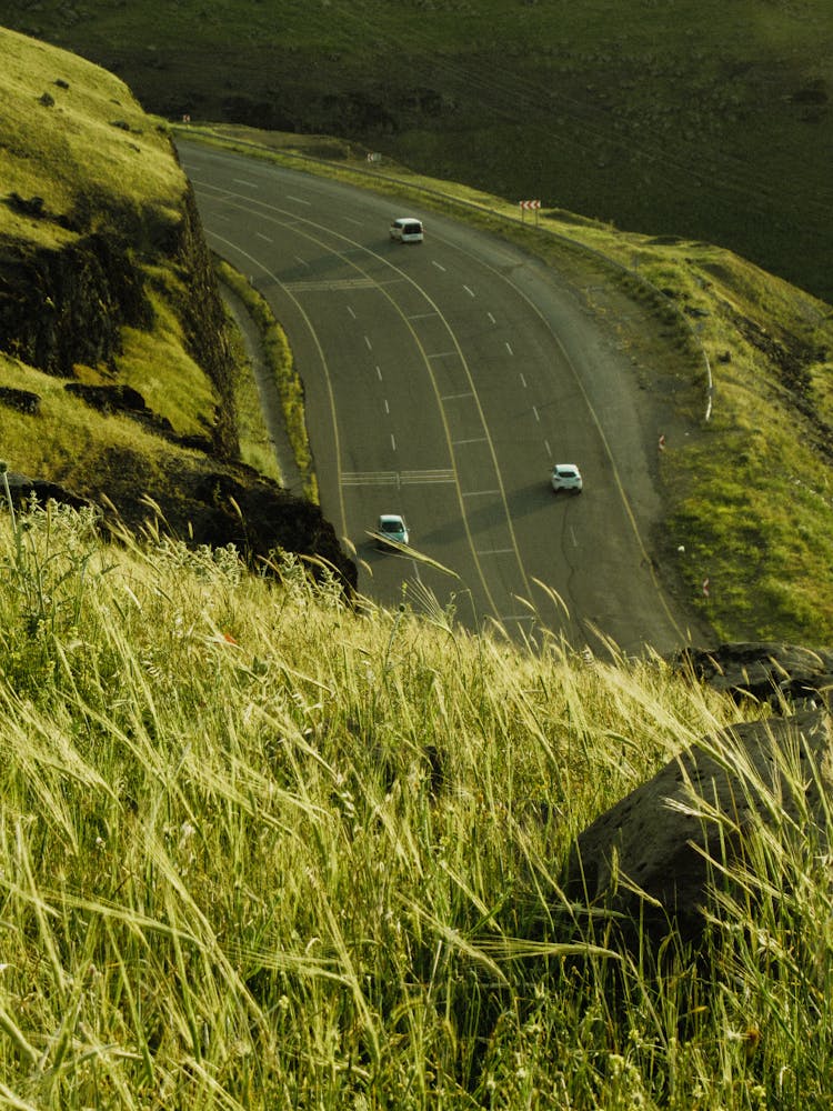 Road Photographed From The Top Of The Hill 