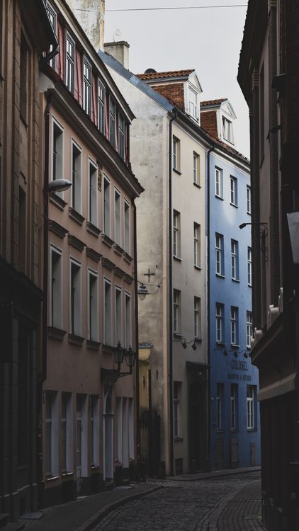 Traditional Buildings along a Cobblestone Street in the Old Town · Free ...