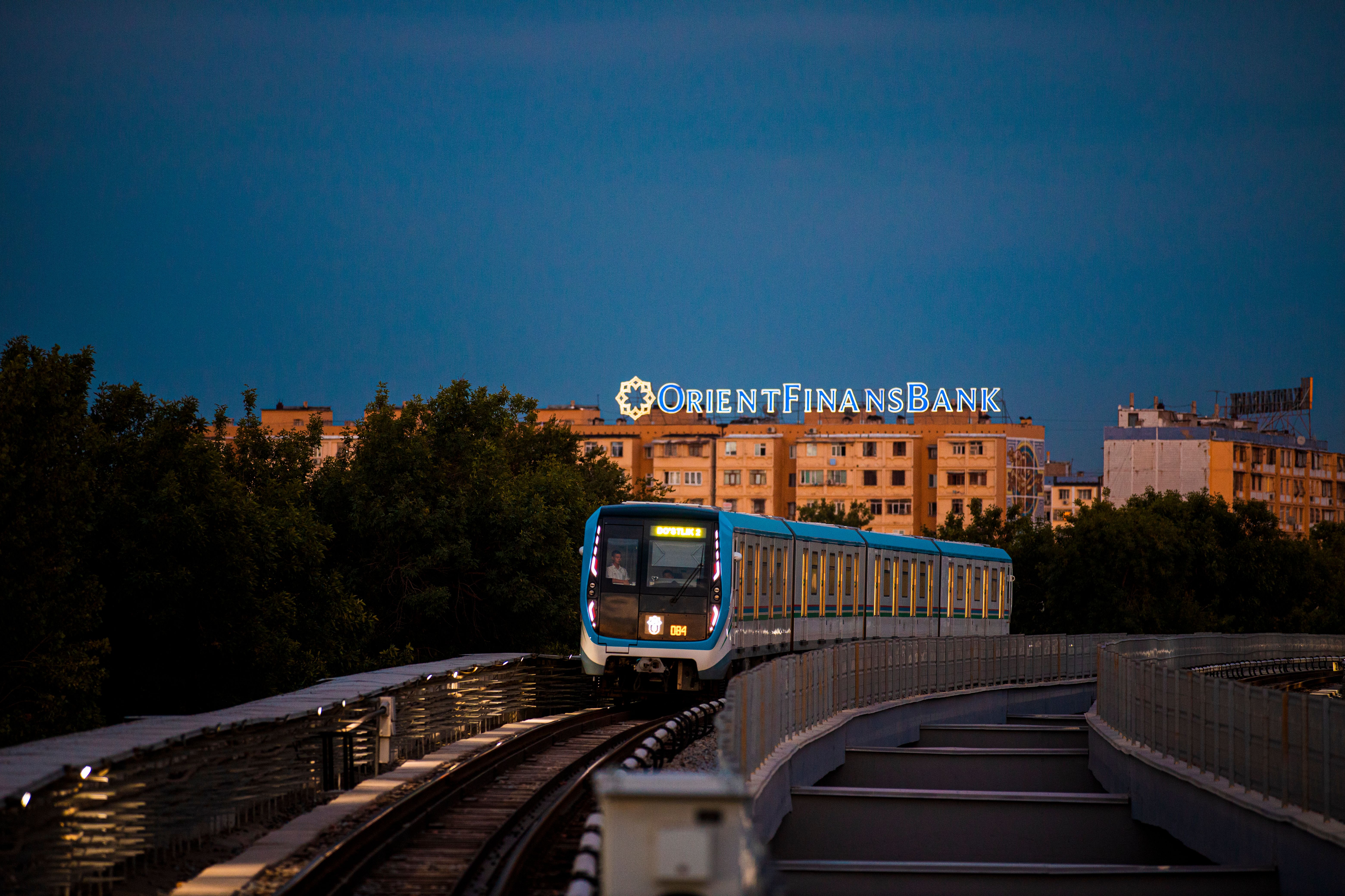 An ornate station in the Tashkent Metro