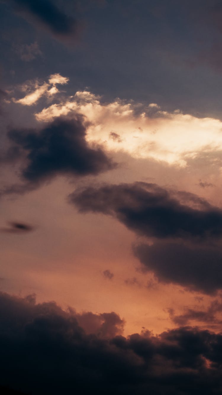 Silhoutte Of Clouds During Sunset