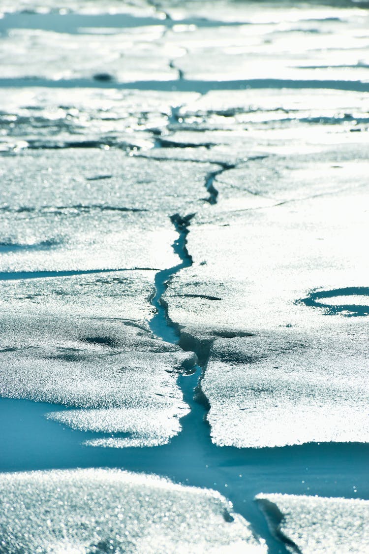 Water Filling Cracks In Asphalt