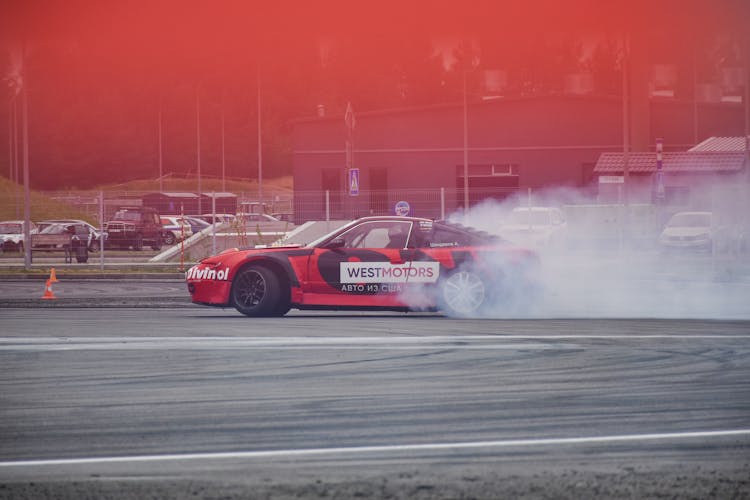 Race Car Doing A Burn Out