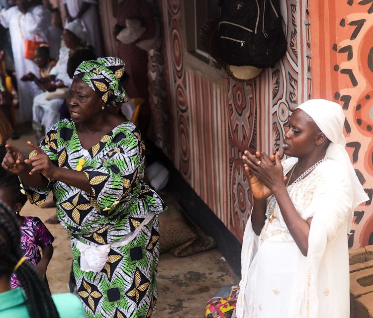 Women In Traditional Clothing Dancing 