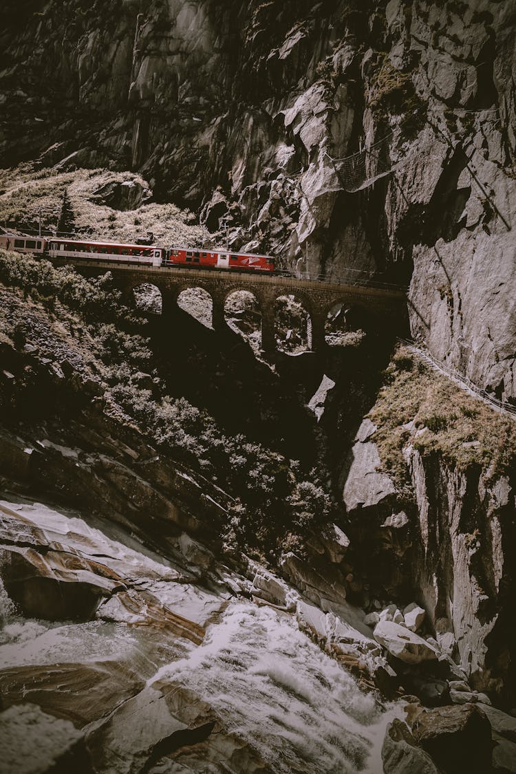 A Train On A Bridge