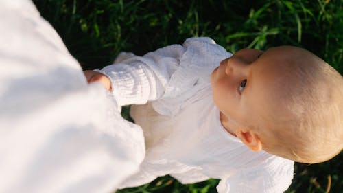 High-Angle Shot of a Cute Baby