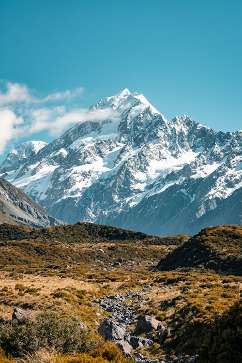 Snow Capped Mountain Under Blue Sky