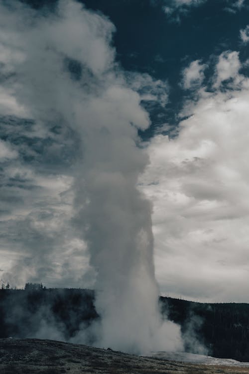 Clouds and Hot Spring Steam Landscape