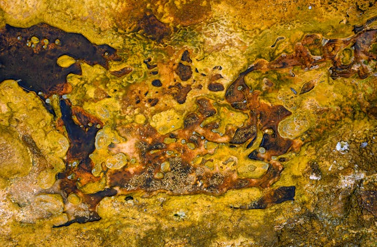 Aerial View Of An Abstract Yellow Painted Landscape