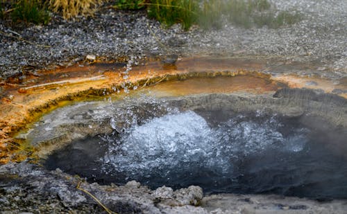 岩石層, 水, 温泉の無料の写真素材