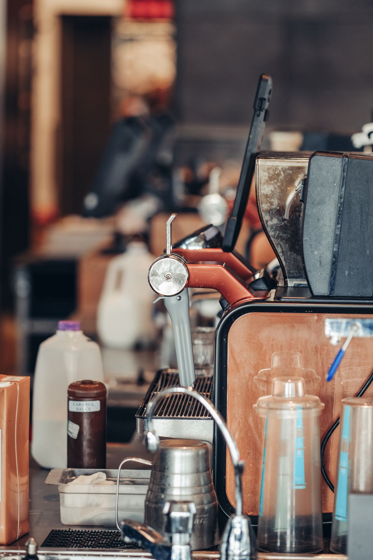 Close-up of premium coffee equipment and modern kitchenware
