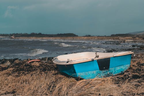 Photos gratuites de bateau, bateau bleu, côte