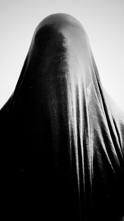 Grayscale Photo of Cloth Covering the Person's Face · Free Stock Photo
