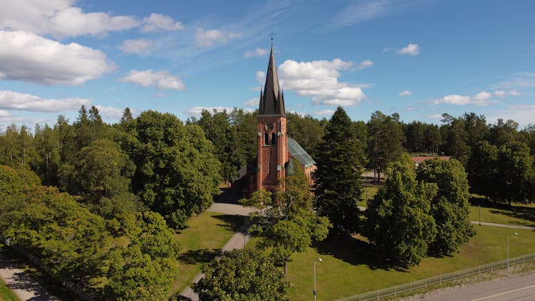 Drone Shot Of A Church