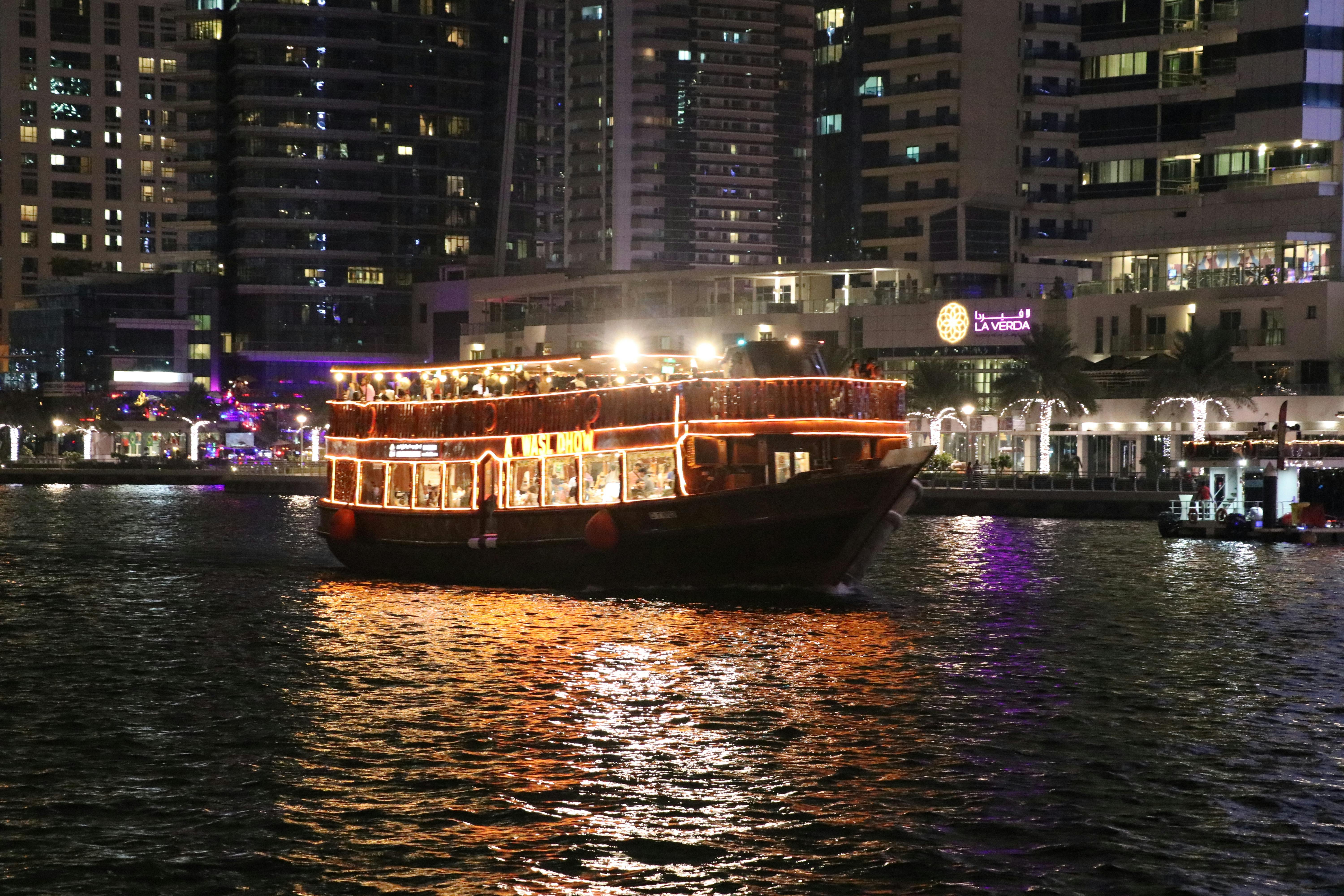 Free stock photo of boat, night, water