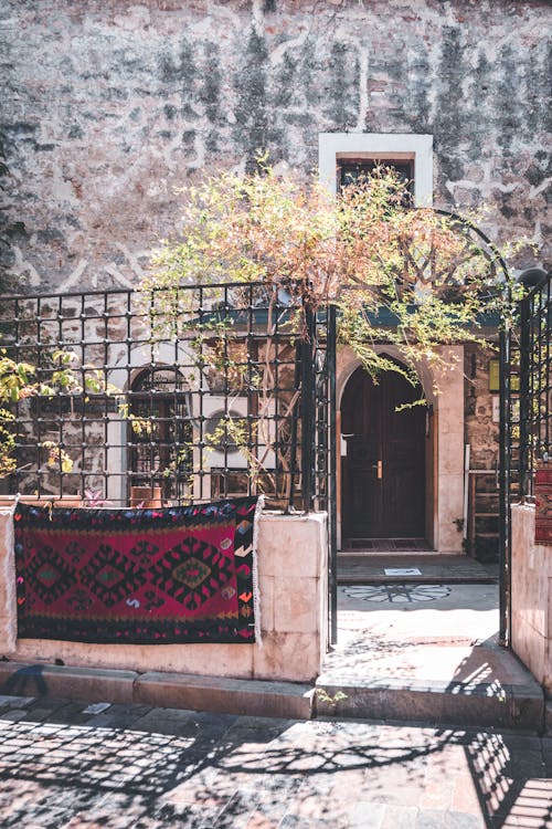 Gate and Building Door on City Street