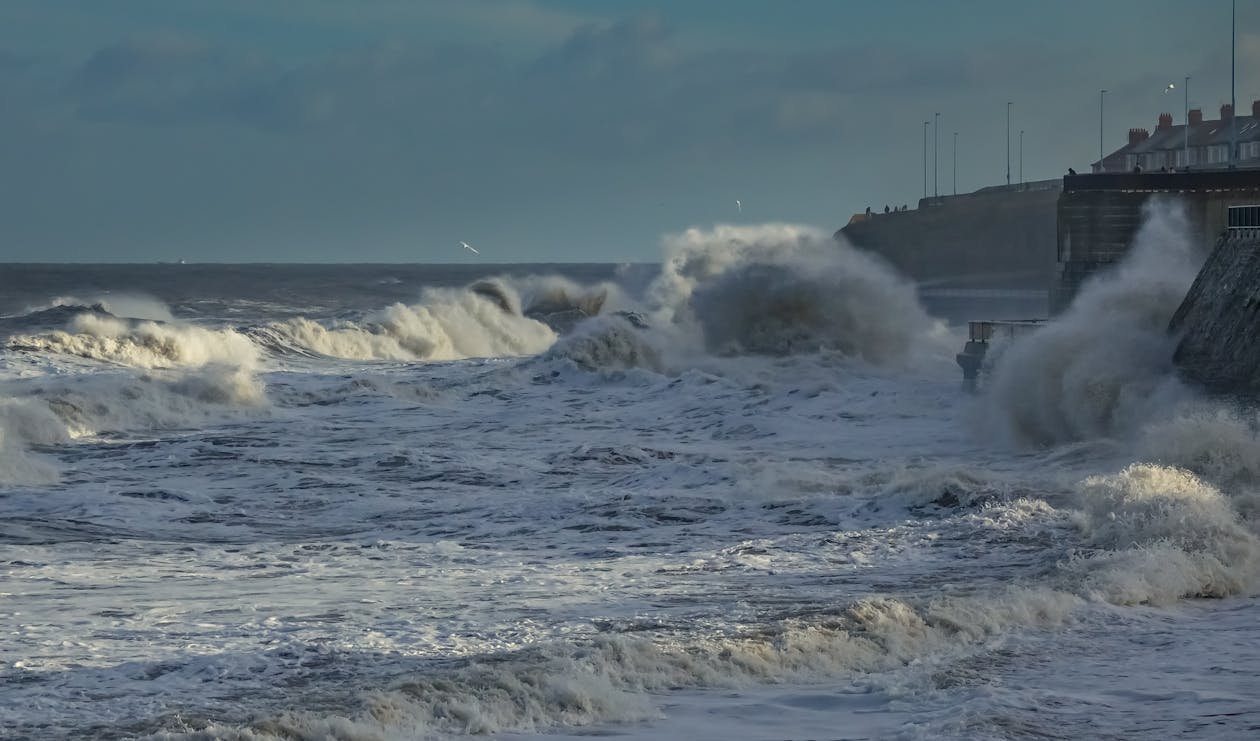 Sea Waves Crashing on Shore