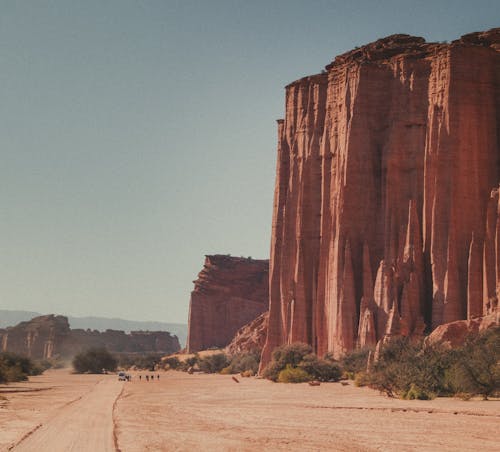 Brown Rock Formation Under the Blue Sky