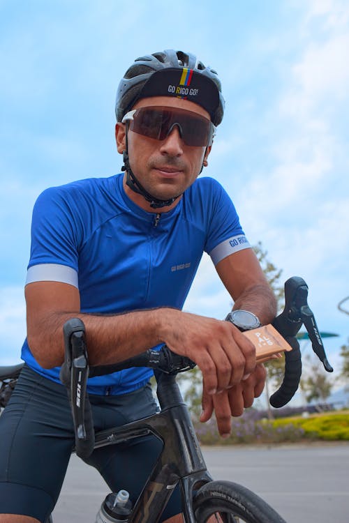 Free Cyclist Wearing Black Helmet Stock Photo