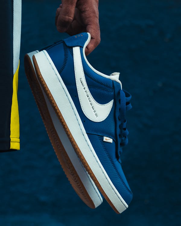 Blue Sneakers in Close Up Photography · Free Stock Photo