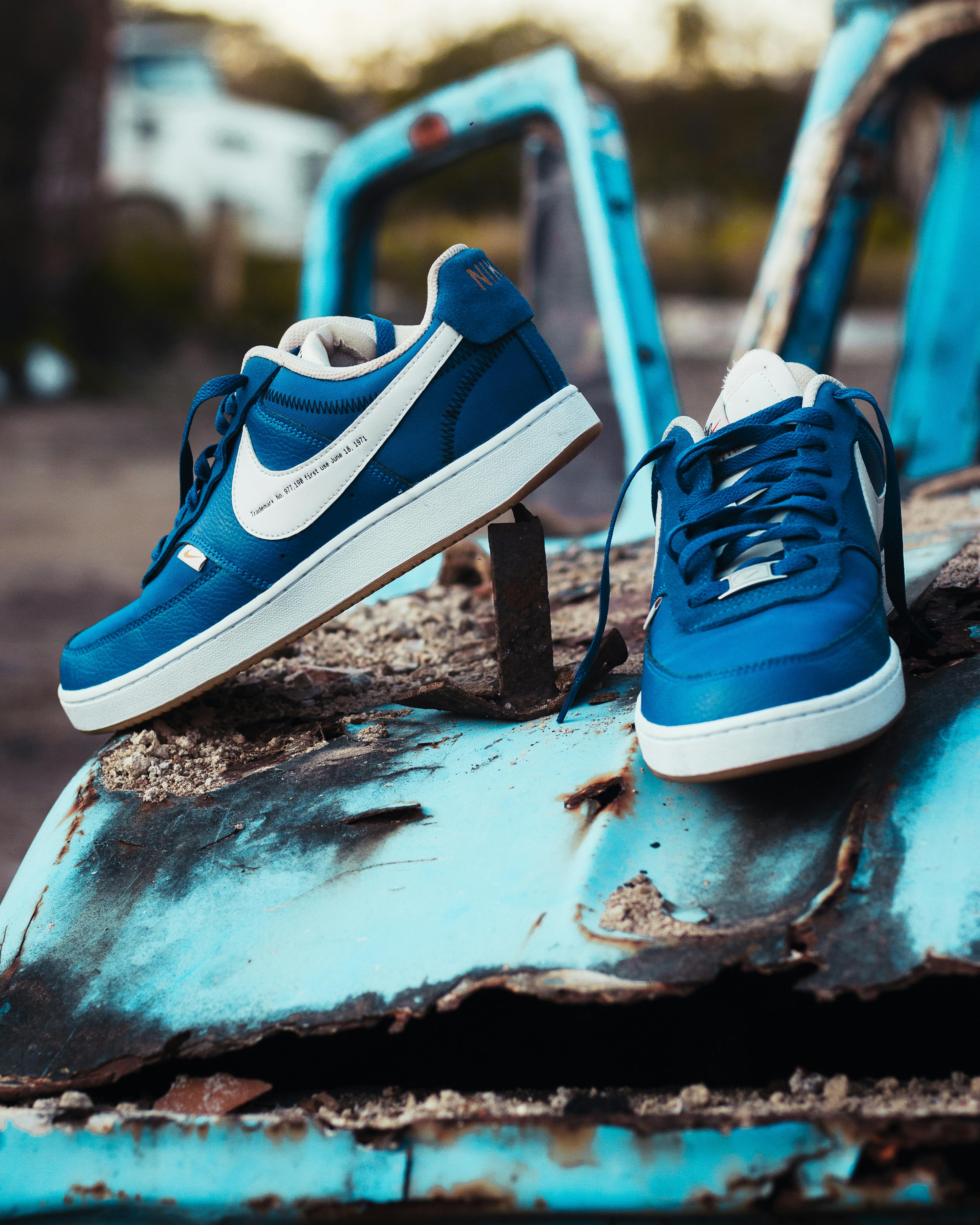 A Blue and White Nike Sneaker · Free Stock Photo