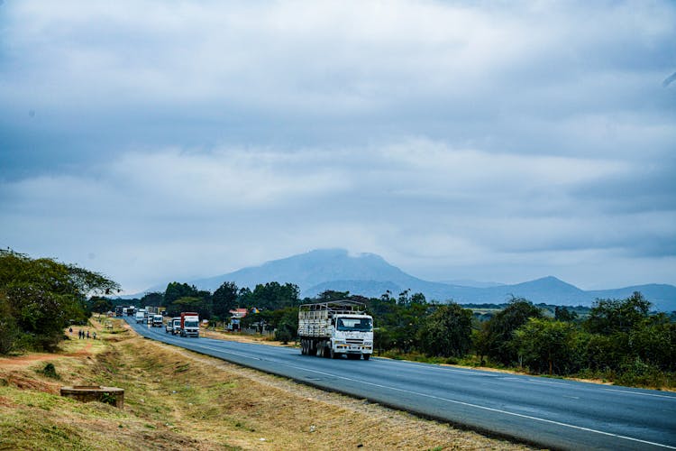 White Truck On Road