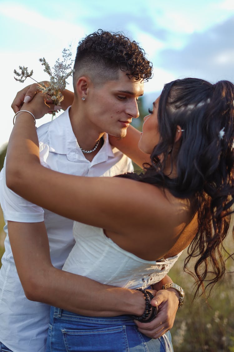 Beautiful Young Couple Embracing