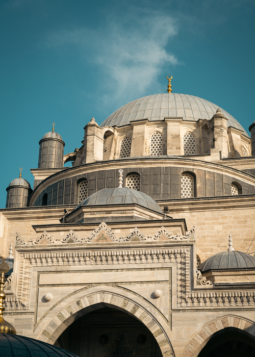 Free Low angle view of the historic Suleymaniye Mosque in Istanbul, Turkey. Stock Photo
