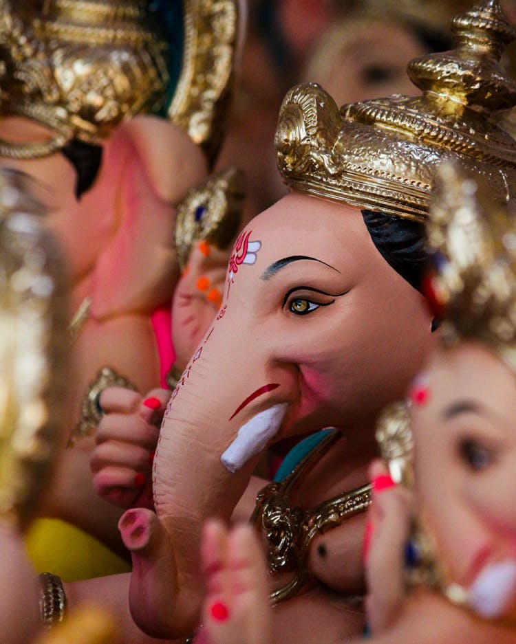 Figurines Of Hindu Goddess With Elephant Head