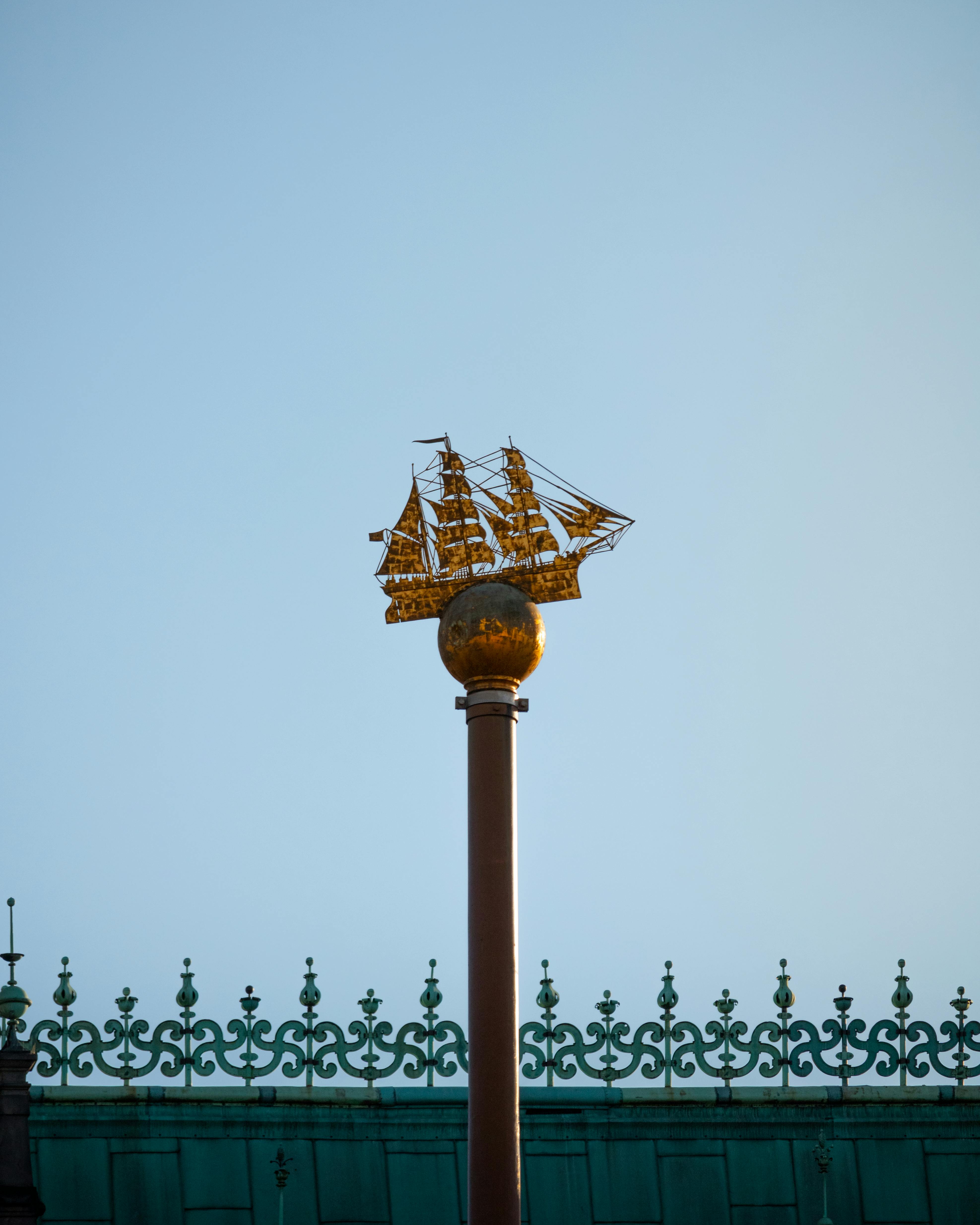 brown and white street lamp