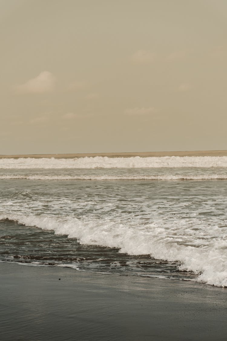 Waves Crashing On The Seashore