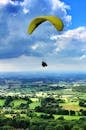 Person Paragliding Under Cloudy Sky