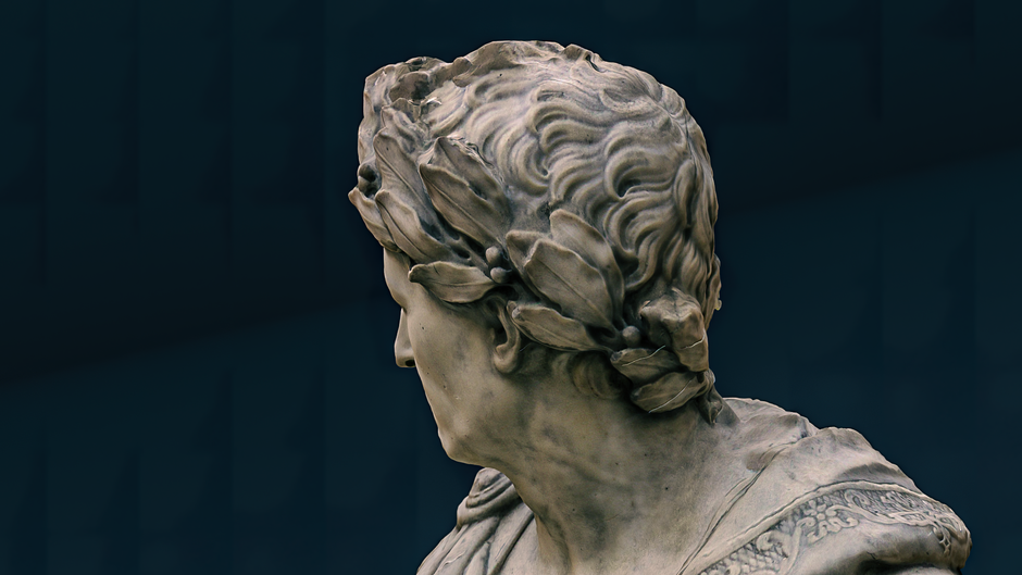 half|ancient roman bust
