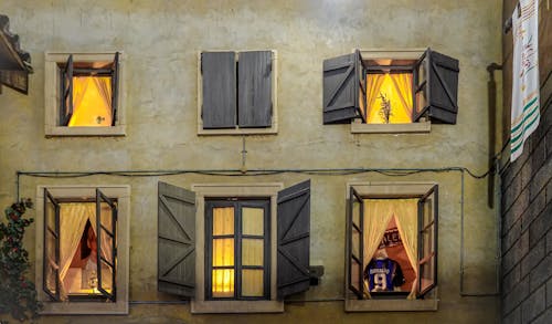 Building with Wooden Window Shutters