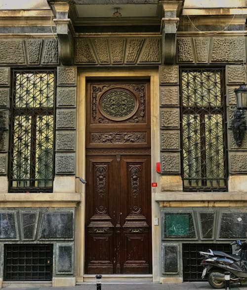 Brown Wooden Door Entrance to a House