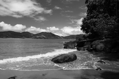 Gratis Immagine gratuita di bianco e nero, fotografia in scala di grigi, isola Foto a disposizione