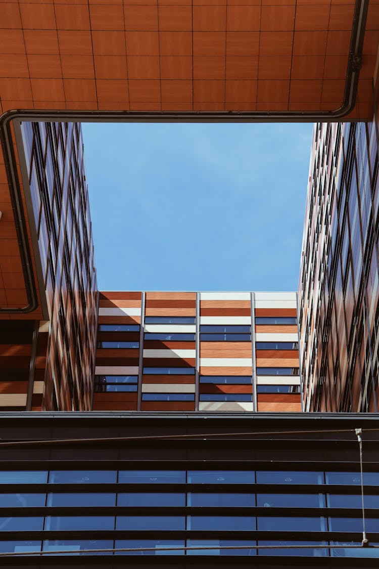 Modern Geometric Building On Blue Sky