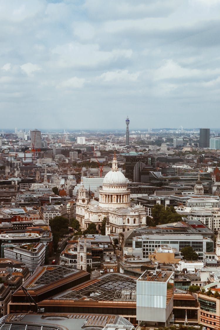 Drone Shot Of The London City Skyline